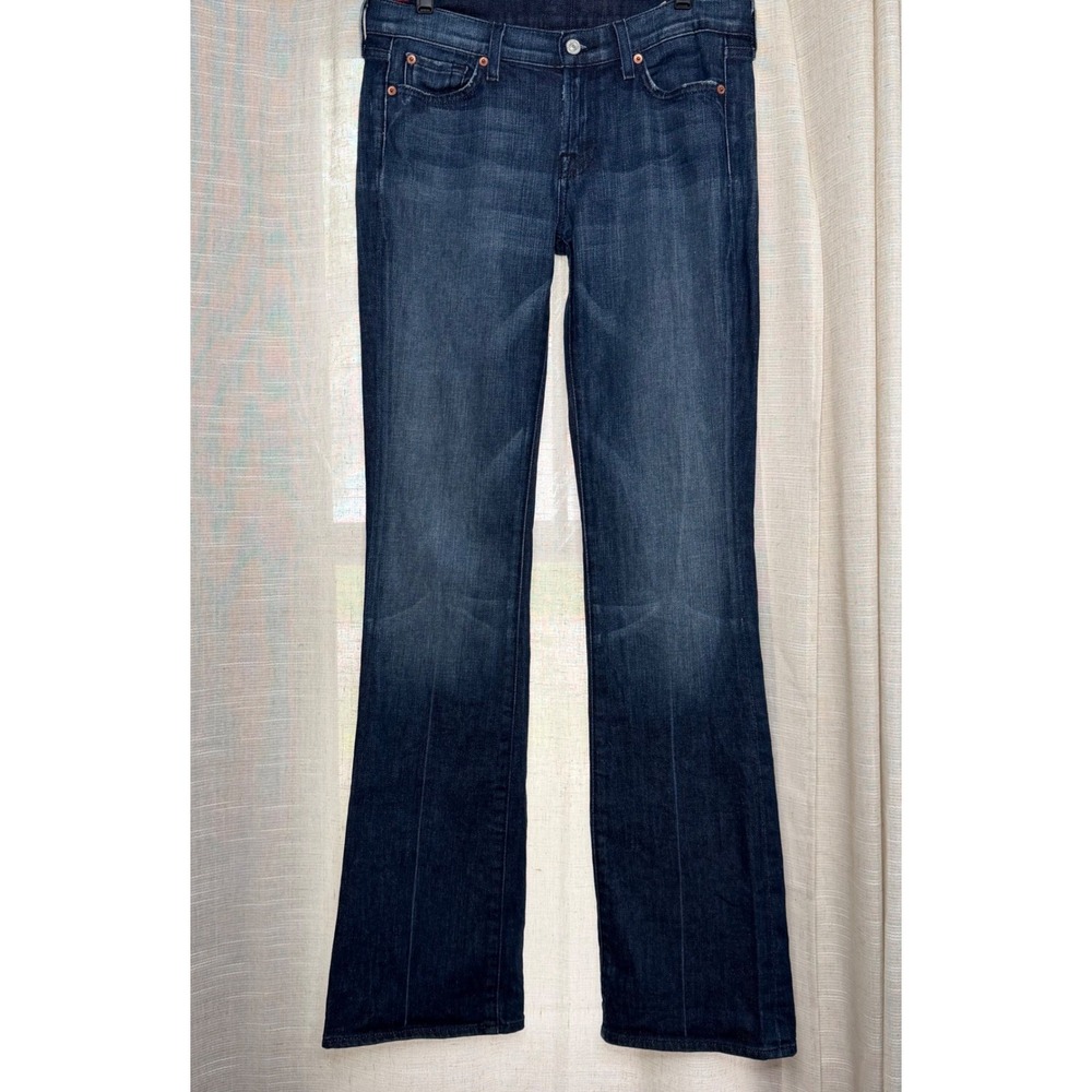7 For All Mankind Bootcut Jeans Squiggle Pocket Dark‎ Wash Denim Women's Size 28